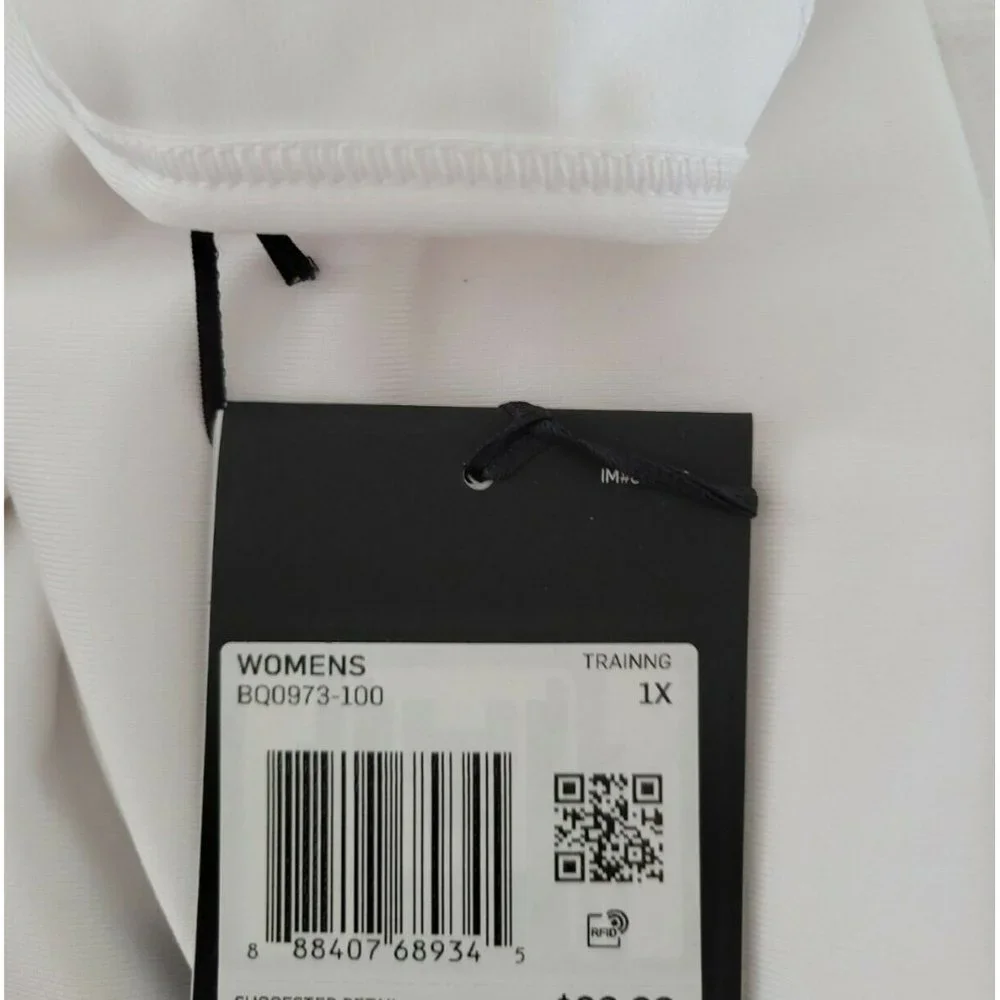 1X PLUS SIZE WOMEN'S Nike Sport Bra / TOP BQ0973-100 BLACK WHITE SPORTSWEAR